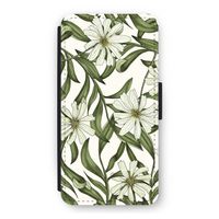 Wit bloemenpatroon: iPhone 12 Pro Flip Hoesje