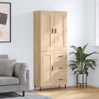 Hoge kast 69,5x34x180 cm bewerkt hout sonoma eikenkleurig