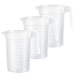 Waterkan/schenkkan - 3x - transparant - 2000 ML - kunststof