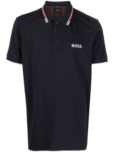 BOSS polo à logo brodé - Bleu