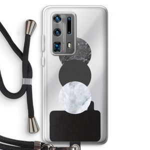 Marmeren cirkels: Huawei P40 Pro Plus Transparant Hoesje met koord