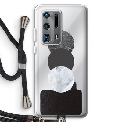 Marmeren cirkels: Huawei P40 Pro Plus Transparant Hoesje met koord