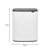 Brabantia Bo Touch Bin Afvalemmer 2 x 30 L - Wit - thumbnail