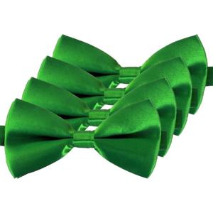 Carnaval verkleed vlinderstrikje - 4x - groen - 12 cm - voor dames/heren - strikken - kleding