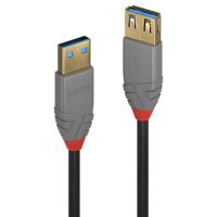 LINDY USB-kabel USB 3.2 Gen1 (USB 3.0 / USB 3.1 Gen1) USB-A stekker, USB-A bus 0.50 m Zwart 36760
