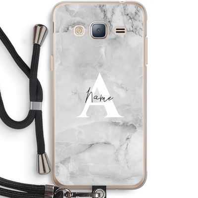 Ivory Marble: Samsung Galaxy J3 (2016) Transparant Hoesje met koord