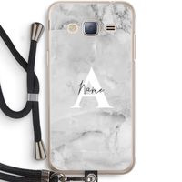 Ivory Marble: Samsung Galaxy J3 (2016) Transparant Hoesje met koord