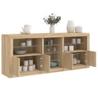 Dressoir met LED-verlichting 181,5x37x67 cm sonoma eikenkleurig