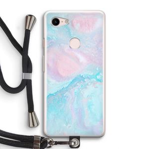 Fantasie pastel: Pixel 3 Transparant Hoesje met koord
