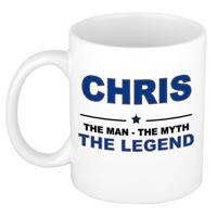 Chris cadeau mok - man myth legend - naam koffiemok - 300 ml - collega - vaderdag