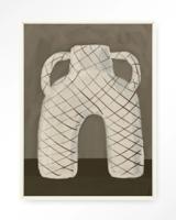 Urban Cotton Wandkleed 'Vivid Vase 05' 80 x 110cm in Floating Frame - off white