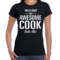 Awesome cook / kok cadeau t-shirt zwart dames