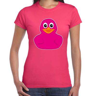 Verkleed T-shirt dames - roze - eend - Carnaval/themafeesten Verkleed T-shirt dames - roze - eend - Carnaval/themafeesten
