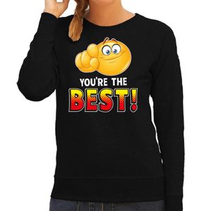 Funny emoticon sweater You are the best zwart dames