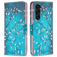 Samsung Galaxy S24+ Wonder Series Wallet Case - Witte Bloemen - thumbnail