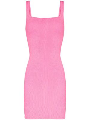 Hunza G robe ajustée en maille - Rose