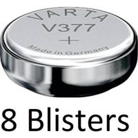 8 Stuks (8 Blisters a 1 st) Varta Knoopcel Batterij SR626 SW/SR66 SW/V377 Single-use Zilver-oxide - thumbnail