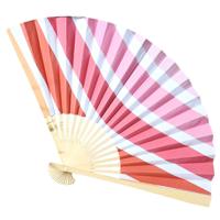 Handwaaier/spaanse waaier Marina - rood - polyester - 26 cm - verkoeling/zomer