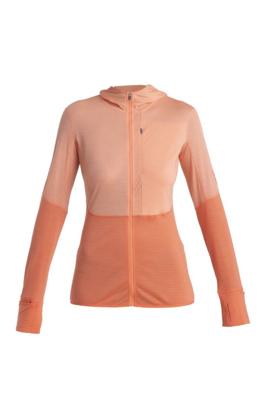 Icebreaker 200 Realfleece Descender LS Zip Hoody Fleece Dames Glow/Tang L