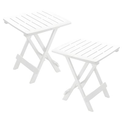 Pro Garden tuin / camping bijzettafeltje - 2x - wit - kunststof - opvouwbaar - 43 x 45 x 50 cm Pro Garden tuin / camping bijzettafeltje - 2x - wit - kunststof - opvouwbaar - 43 x 45 x 50 cm