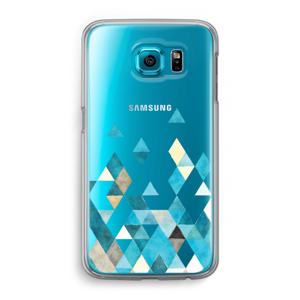 Gekleurde driehoekjes blauw: Samsung Galaxy S6 Transparant Hoesje