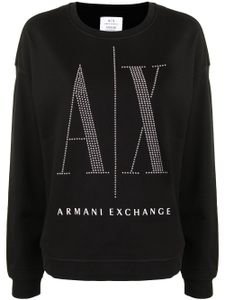 Armani Exchange sweat à logo clouté - Noir