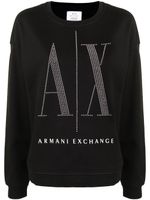 Armani Exchange sweat à logo clouté - Noir