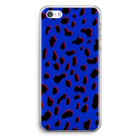 Blue Leopard: iPhone 5 / 5S / SE Transparant Hoesje Blue Leopard: iPhone 5 / 5S / SE Transparant Hoesje