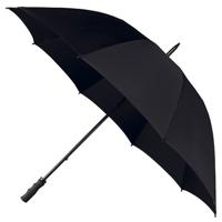 Falcone Golf stormparaplu windproof - zwart - lang - 130 cm - thumbnail