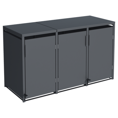 Container berging staal Holten voetpedaal 3 containers