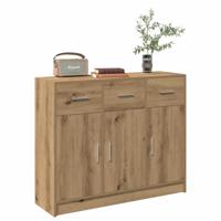 Dressoir 91x28x75 cm bewerkt hout artisanaal eikenkleur