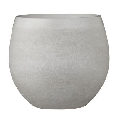 Bloempot - creme wit - H20 x D23 cm - keramiek - voor kamerplant - plantenpotten