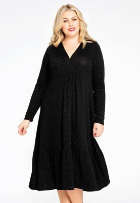 Yoek Jurk met volant SILVER CRUSH | Zwart | Maat 58/60