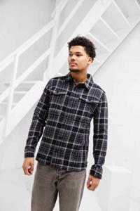 Pure Path Heavy Twill Checked Overhemd Heren Zwart - Maat S - Kleur: Zwart | Soccerfanshop