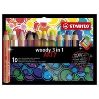 Stabilo woody arty kleurpotloden 10 kleuren + puntenslijper