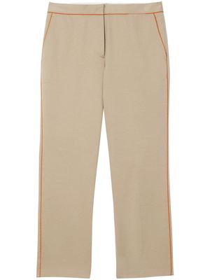 Burberry pantalon crop à détails contrastants - Tons neutres