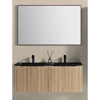 Ribella Compleet Badmeubel 120cm - Naturel Eik & Mat Zwart