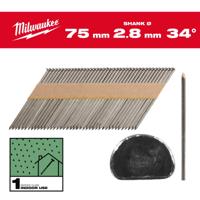 Milwaukee Nagels D-kop 34° 75mm | Gladde Schacht | Blank | VE=2200 - 4932492597