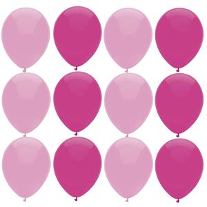 Ballonnen verjaardag/thema feest - 200x stuks - roze/donkerroze