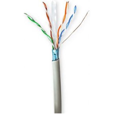 Netwerk Kabel Rol | CAT6 | Stranded | F/UTP | CCA | 50.0 m | Binnenshuis | Rond | PVC | Grijs | Gift