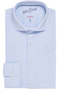 Pure Functional Slim Fit Jersey shirt lichtblauw, Effen