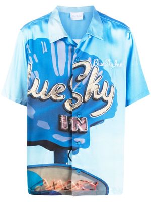 BLUE SKY INN chemise imprimée à logo brodé - Bleu
