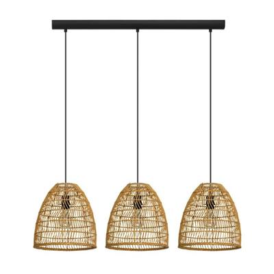 Eglo Eetkamer hanglampAyesgarth met rieten kappen - 43867