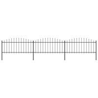 Tuinhek met speren bovenkant (0,5-0,75)x5,1 m staal zwart