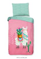 Good Morning Kinderdekbedovertrek "lama" - Roze - (140x200 cm) - Katoen