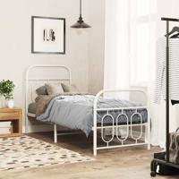 Bedframe met hoofd- en voeteneinde metaal wit 75x190 cm