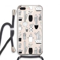 Cactusmotief: iPhone 7 PLUS Transparant Hoesje met koord