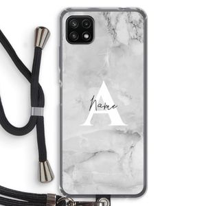 Ivory Marble: Samsung Galaxy A22 5G Transparant Hoesje met koord