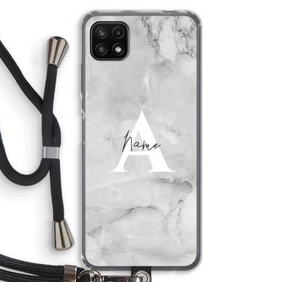 Ivory Marble: Samsung Galaxy A22 5G Transparant Hoesje met koord