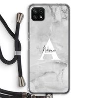 Ivory Marble: Samsung Galaxy A22 5G Transparant Hoesje met koord